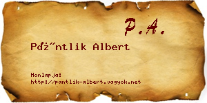 Pántlik Albert névjegykártya